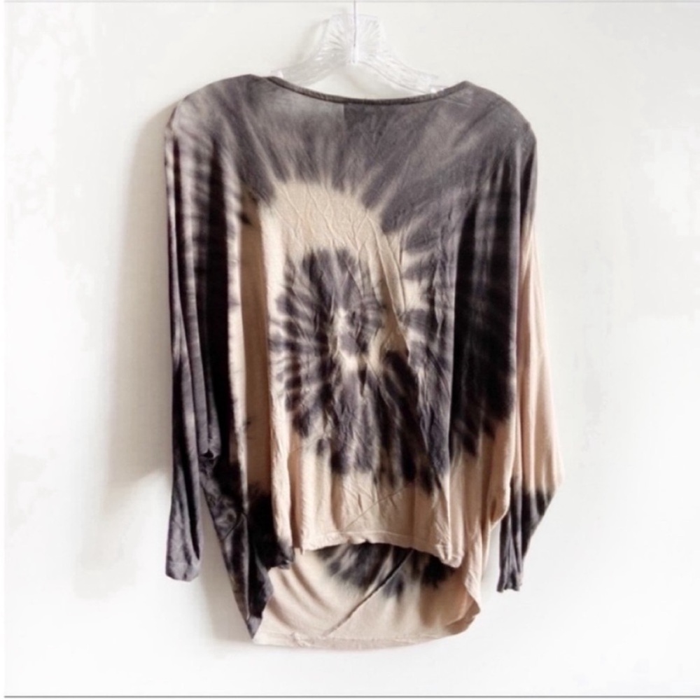Young Fabulous & Broke top black tie dye dolman sleeve cowl neck - Picture 7 of 7